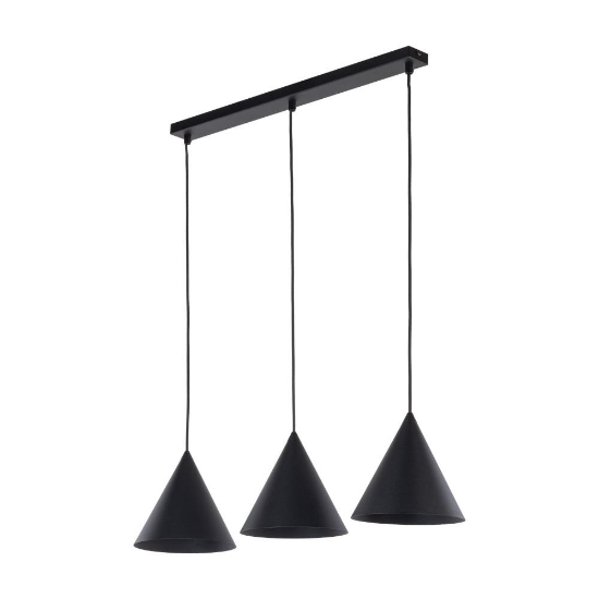 Lampadario nero 3 coni per cucina